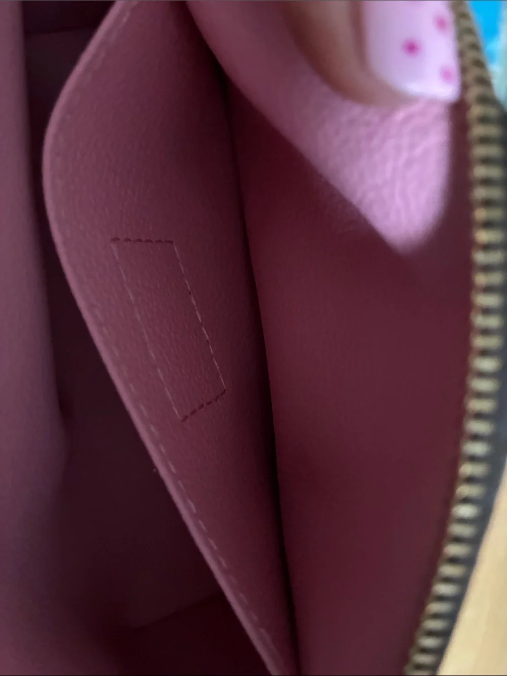 Louis Vuitton Brown Monogram Cosmetic Pouch with Pink Palm Leaves & Red Dots